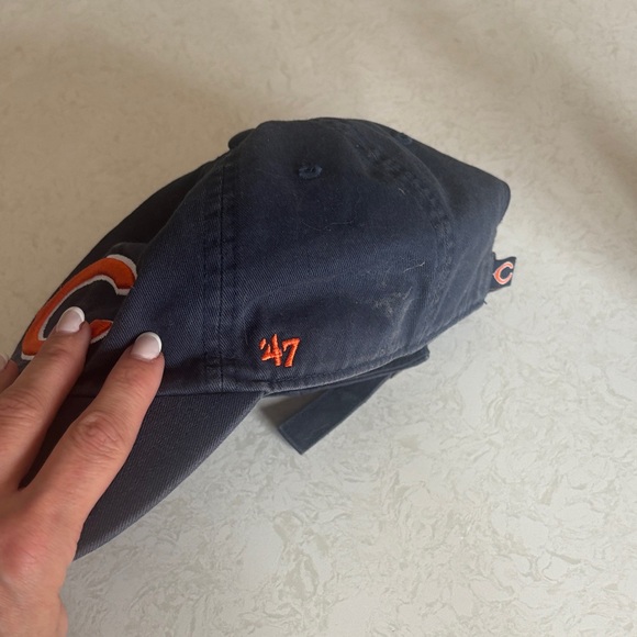 Chicago Bears 47 brand adjustable Navy Blue Cap with Orange C Logo EUC - Picture 2 of 4